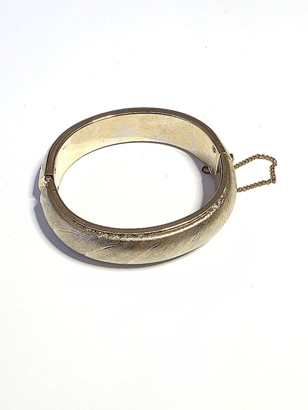 Gold-tone hinged cuff bangle